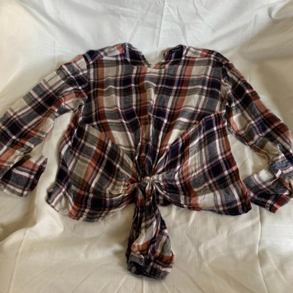 Flowy tie front flannel